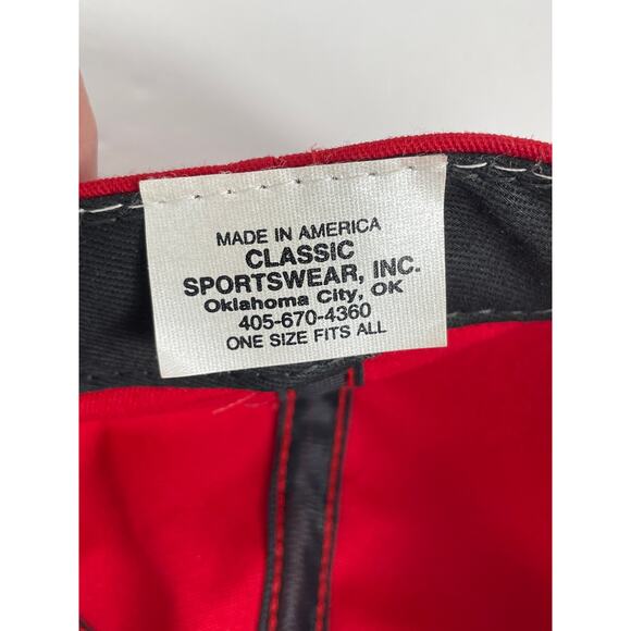 Vintage University Of Utah Red Leather Strapback Hat Front Embroidered - Picture 3 of 12